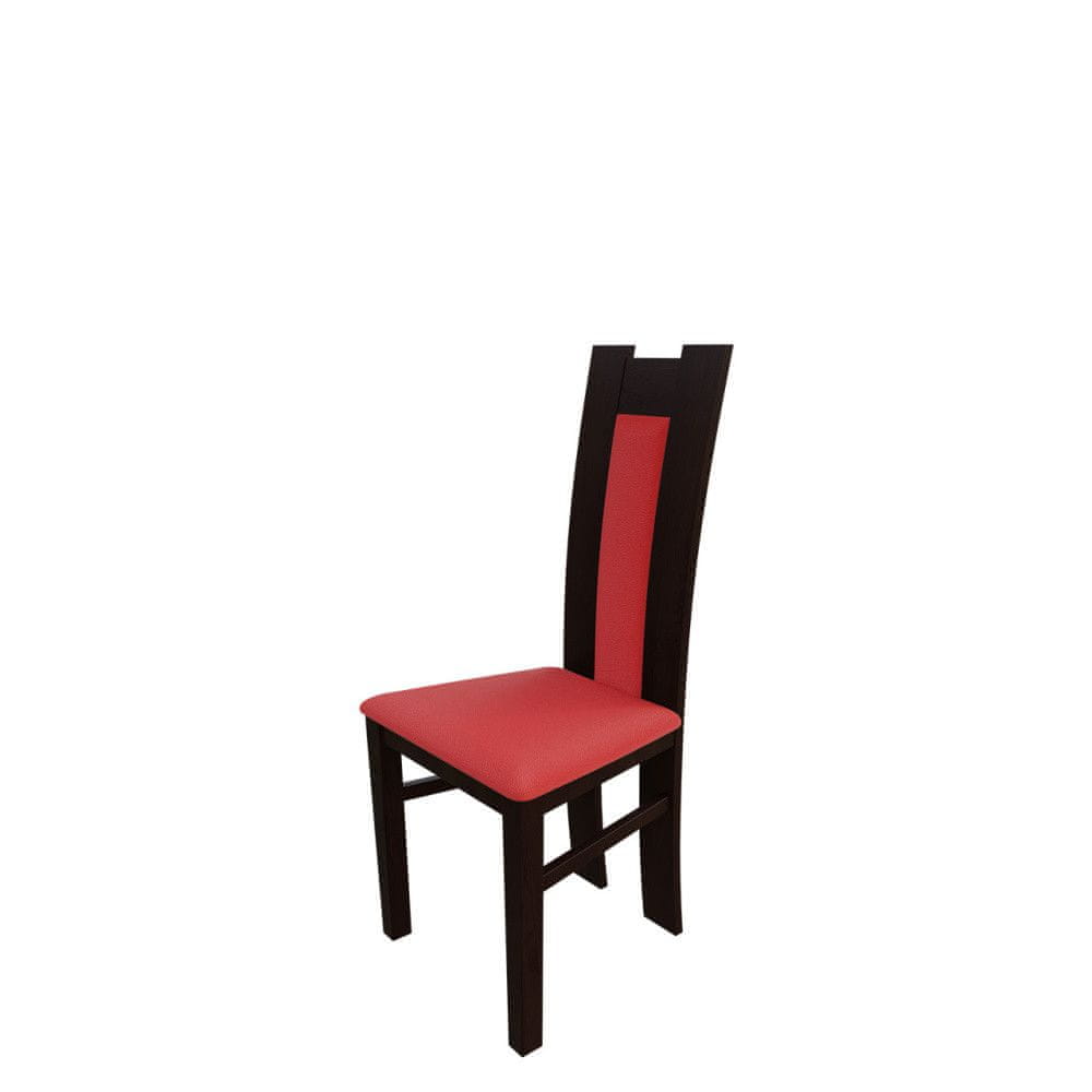 Veneti Jedálenská stolička MOVILE 18 - orech / červená ekokoža